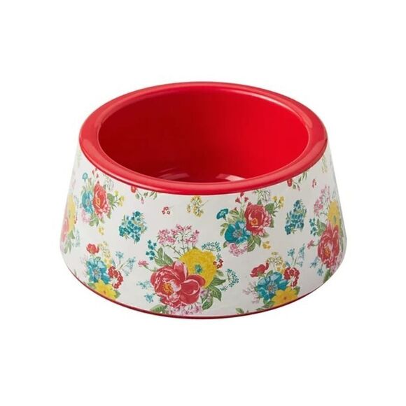 🦋 New Pioneer Woman Fancy Flowers (2) 14-Ounce Pet Bowls, Dog or Cat Bowls - Picture 6 of 11